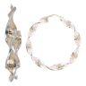 14ct Yellow and White Gold Greek Key Hoop Earrings