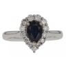 9ct White Gold 0.37ct Diamond And Sapphire Ring