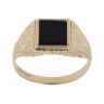 9ct Yellow Gold Onyx Patterned Signet Ring