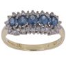 18ct Yellow Gold 0.25ct Brilliant Cut Diamond and Sapphire Cluster Ring