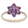9ct Yellow Gold Amethyst Cluster Ring