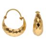 22ct Yellow Gold Faceted Basket Hoop Earrings