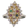 14ct Yellow Gold Multi Gemstone Fancy Ring