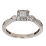 9ct White Gold 0.25ct Princess and Brilliant Cut Diamond Cluster Ring