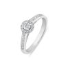 9ct White Gold Lab Grown Diamond Halo Solitaire Ring G VS