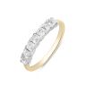 Silver 18ct Yellow Gold Plated 0.70ct Asscher Cut Lab Grown Diamond Seven Stone Ring