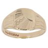 9ct Yellow Gold Patterned Sunburst Signet Ring