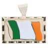 9ct Yellow Gold Cubic Zirconia Irish Flag Pendant