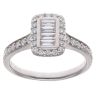 Platinum 0.63ct Brilliant and Baguette Cut Diamond Cluster Ring