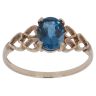 9ct Yellow Gold Blue Topaz Heart Ring