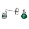 Silver Green Gemstone Celtic Stud Earrings By Icesia