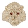 9ct Yellow Gold Garnet Eyes Lion Ring