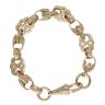 9ct Yellow Gold Patterned Tulip and Stars Bars Bracelet 9"