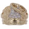 9ct Yellow Gold Cubic Zirconia Patterned Saddle Ring
