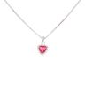 Silver Red Gemstone And Cubic Zirconia Cluster Pendant And Chain 18" By Icesia