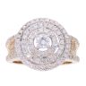 9ct Yellow and White Gold 1.18ct Diamond Halo Cluster Ring by Anya Belle