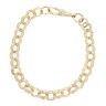 9ct Yellow Gold Patterned and Plain Belcher Bracelet 8.5"