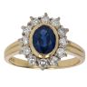 18ct Yellow Gold 0.60ct Diamond and Sapphire Cluster Ring