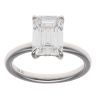 9ct White Gold 3.23ct Emerald Cut Lab Grown Diamond Solitaire Ring