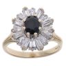 9ct Yellow Gold Cubic Zirconia and Sapphire Cluster Ring