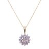 9ct Yellow Gold Tanzanite Cluster Pendant and Chain 16"