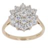9ct Yellow Gold Cubic Zirconia Cluster Ring