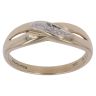 9ct Yellow Gold 0.01ct Diamond Crossover Ring