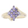 9ct Yellow Gold Tanzanite and 0.02ct Diamond Cluster Ring