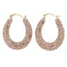 9ct Yellow Gold Champagne Crystal Hoop Earrings