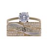 14ct Yellow And White Gold Cubic Zirconia Ring