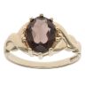 9ct Yellow Gold Smoky Quartz Single Stone Ring