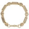 9ct Yellow Gold Stars and Bars T-Bar Bracelet 7"