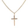 18ct Yellow Gold Patterned Cross Pendant and Chain 22"