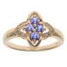 18ct Yellow Gold 0.05ct Diamond and Tanzanite Cluster Ring