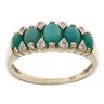 9ct Yellow Gold 0.05ct Diamond and Turquoise Five Stone Ring