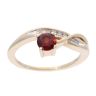 9ct Yellow Gold Created Garnet And Diamond Fancy Ring