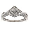 9ct White Gold 0.25ct Princess And Brilliant Cut Diamond Cluster Ring