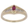 18ct Yellow Gold 0.12ct Diamond And Ruby Ring