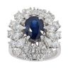 18ct White Gold Sapphire And Diamond Cluster Ring