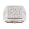 Silver Cubic Zirconia Signet Ring By Icesia
