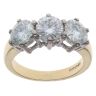 18ct Yellow Gold Moissanite Three Stone Ring