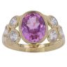 18ct Yellow Gold Pink Sapphire and Cubic Zirconia Solitaire Ring