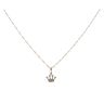 14ct Yellow Gold Child's Cubic Zirconia Crown Pendant & Chain