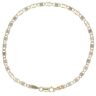 14ct Yellow White and Rose Gold Anchor Bracelet 7"
