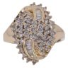 14ct Yellow Gold 0.75ct Brilliant and Baguette Cut Diamond Cluster Ring