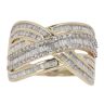 9ct Yellow Gold 1.00ct Brilliant and Baguette Cut Diamond Crossover Ring