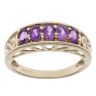 9ct Yellow Gold Amethyst Five Stone Ring
