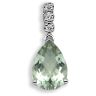 18ct White Gold Diamond-0.05ct Green Amethyst-1.78ct Pendant
