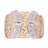 9ct Yellow Gold Cubic Zirconia Double Buckle Ring