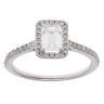 18ct White Gold 0.90ct Emerald And Brilliant Cut Diamond Cluster Ring